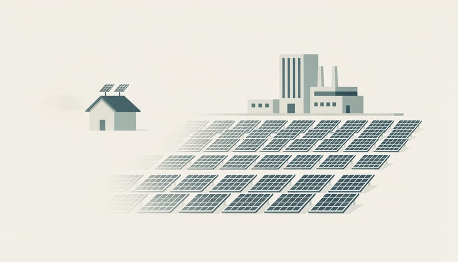 Rooftop solar panels installed on a commercial warehouse building.
